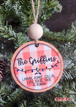 Load image into Gallery viewer, Christmas Lights with family name // Personalized Ornament