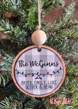Load image into Gallery viewer, Christmas Lights with family name // Personalized Ornament