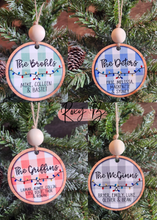Load image into Gallery viewer, Christmas Lights with family name // Personalized Ornament