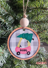 Load image into Gallery viewer, Pink or Red Toddler Car // Personalized Kids Ornament