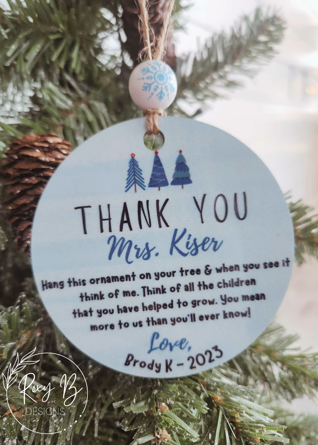 Thank you Teacher // Personalized Ornament