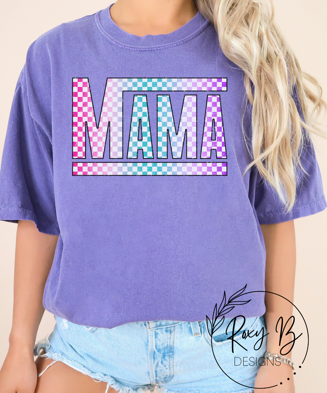 Checkered MAMA - Comfort Colors Tee