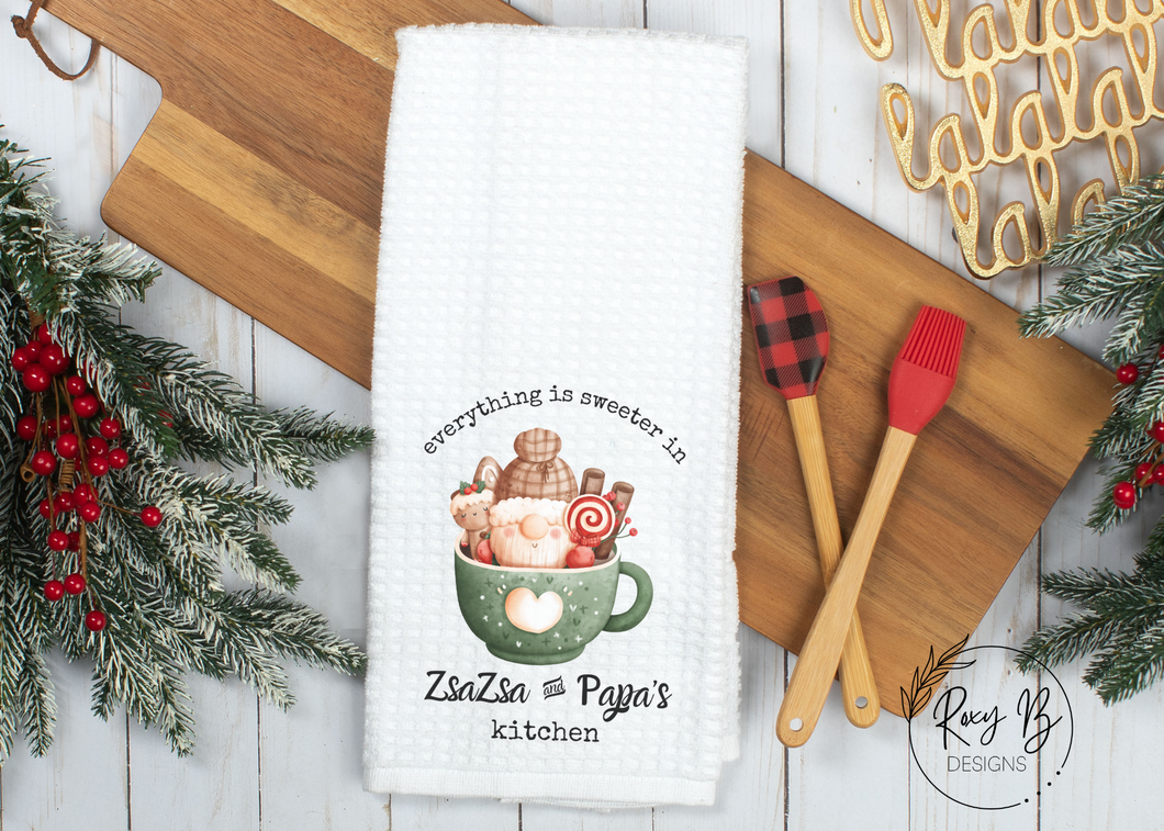 Christmas // Sweet Gnome // Personalized Kitchen Towel