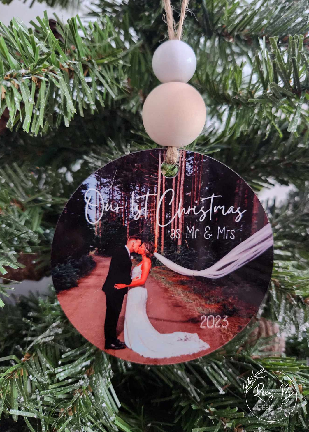 First Christmas as Mr & Mrs // Personalized Photo Ornament